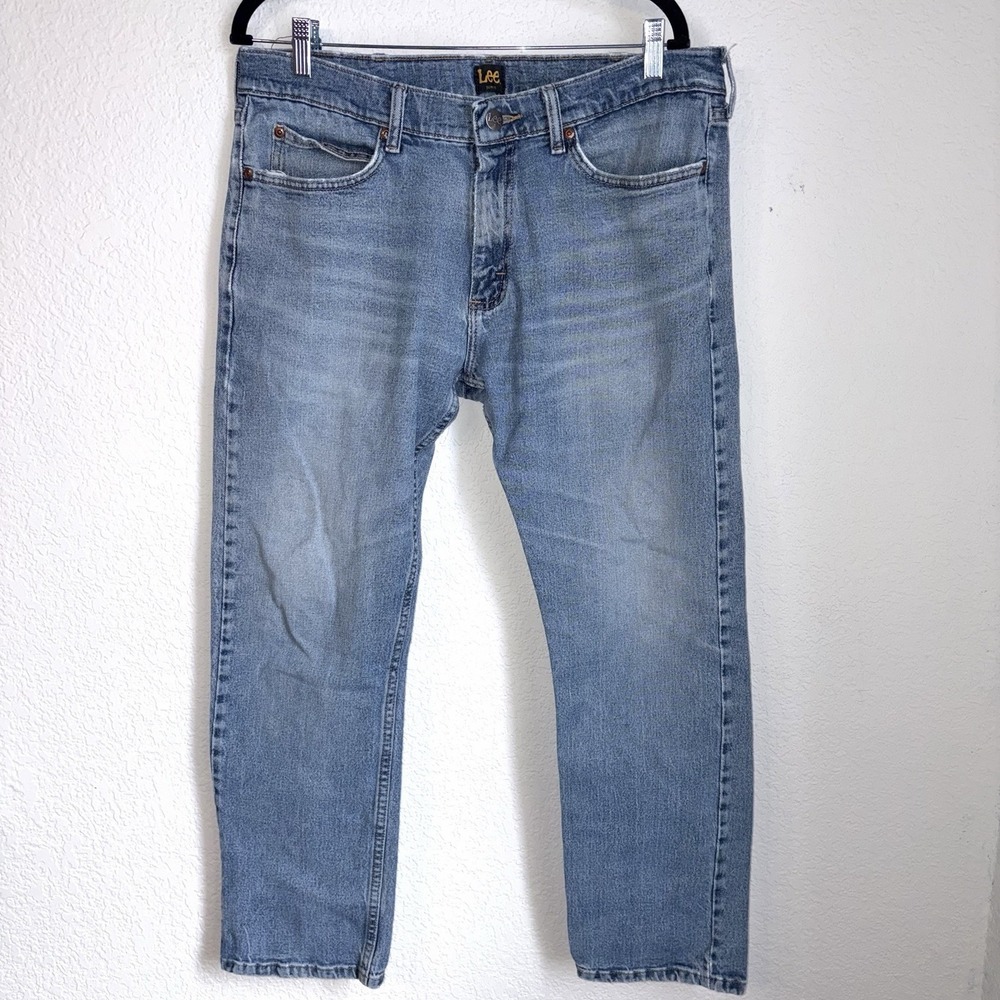 Vintage Lee Slim Fit Perfectly Faded Lived In Blue Denim Jeans Pants 36x28